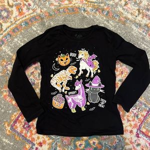 Halloween Long Sleeve Unicorn Llama Small 5/6